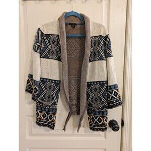 Forever 21 Cardigan Women Small Southwestern Aztec Boho Open Front Sweater
